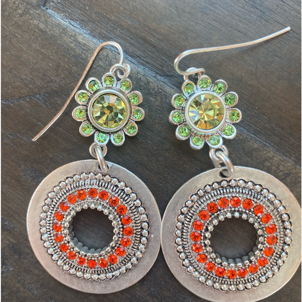 - colourful boho style  earrings .